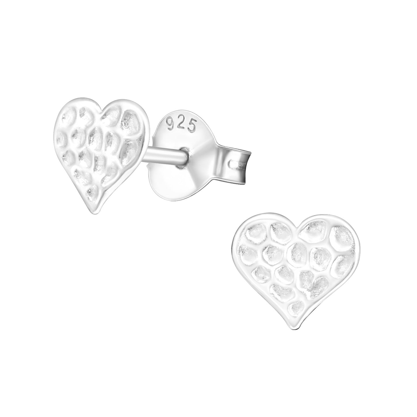 Hammered Heart Studs