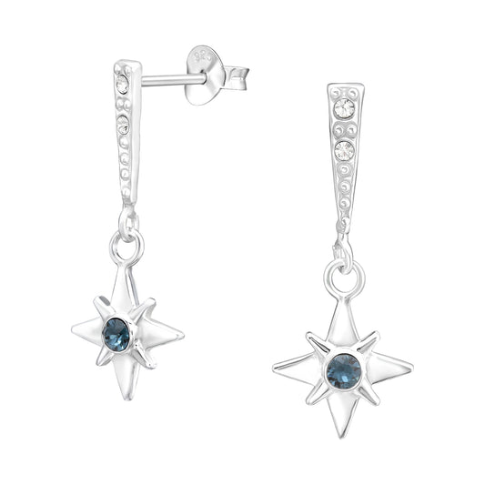 North Star Stud Drop Earrings