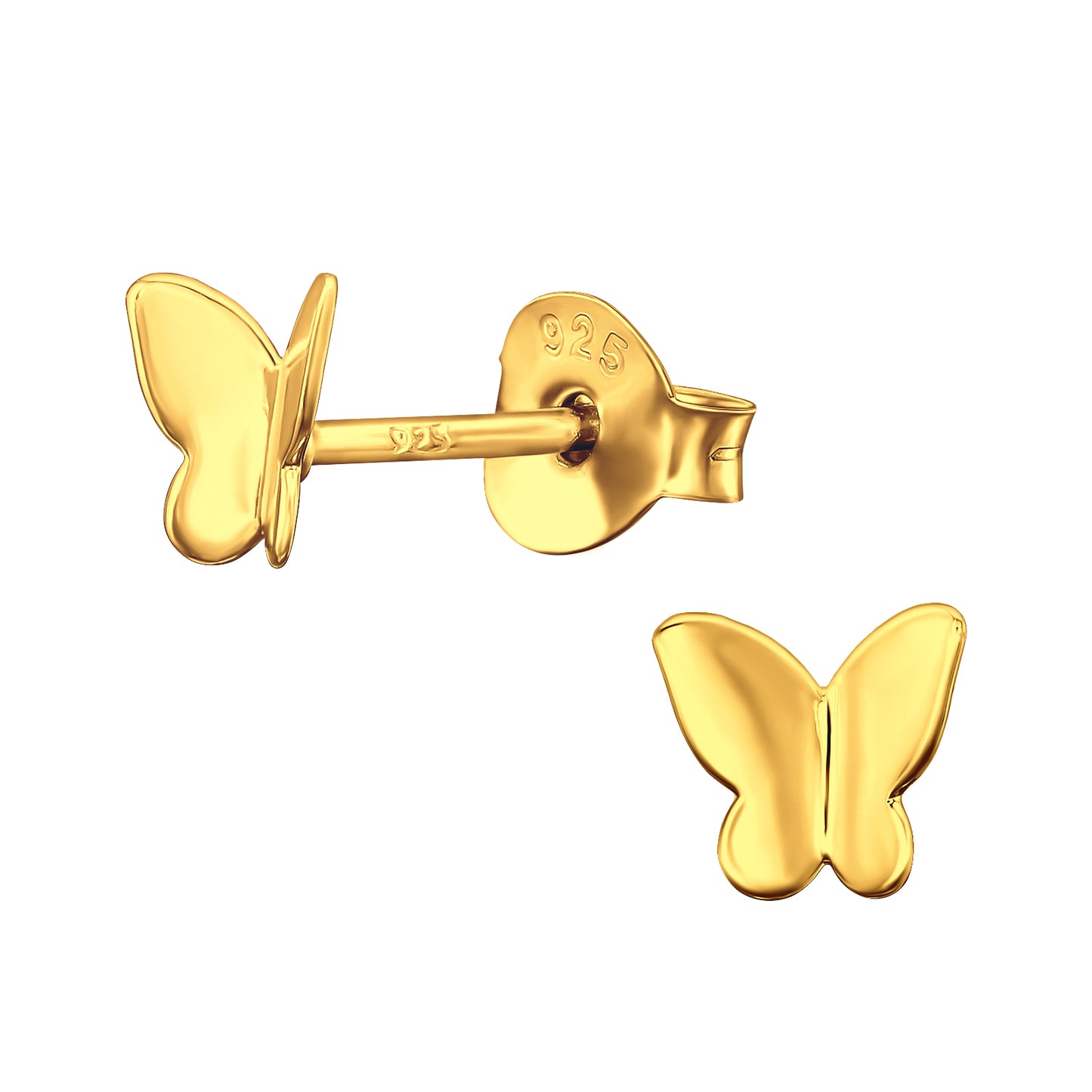 Butterfly Studs, 24ct Gold Plated