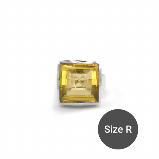 Lemon Quartz Maxi Square Cinderella Ring