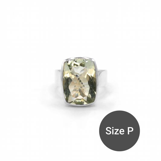 Green Amethyst Rectangle Cinderella Ring