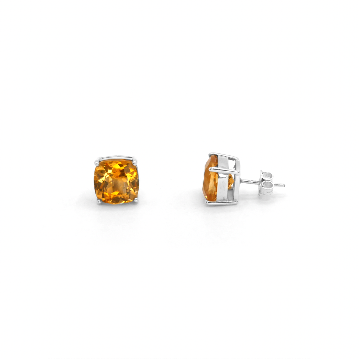 Citrine Square Studs