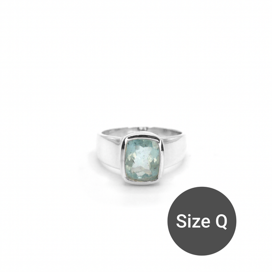 Aquamarine, Rectangle Cinderella Ring