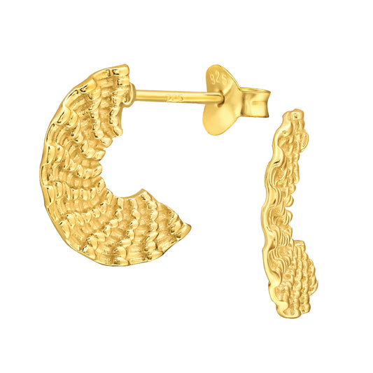 Ripples Mini Hoops, 24ct Gold Plated