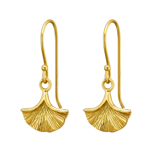Petal Dangly Earrings, 24ct Gold Plated