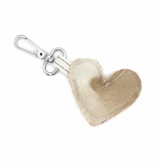 Recycled Denim Heart Keyring