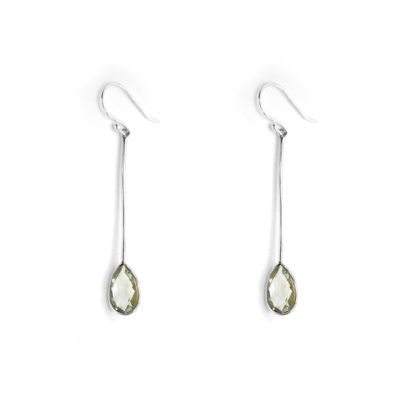 Green Amethyst Water Drop Earrings