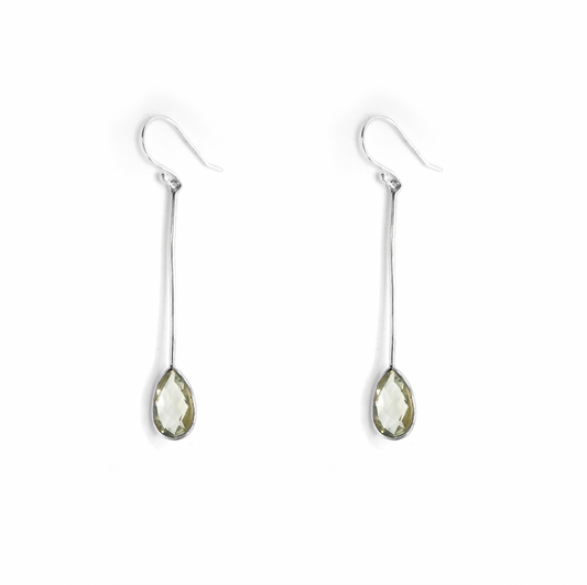 Green Amethyst Water Drop Earrings