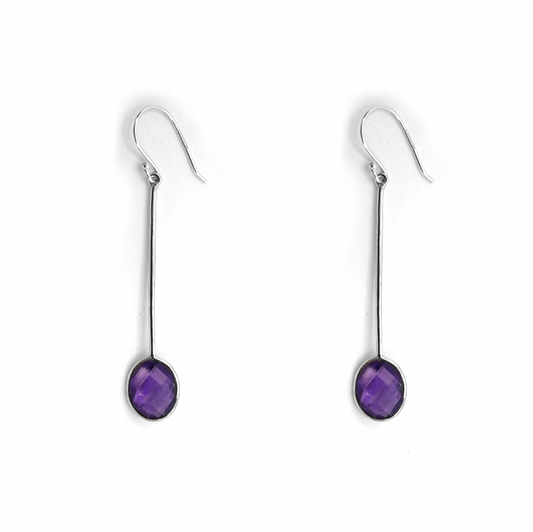 Purple Amethyst Drop Earrings