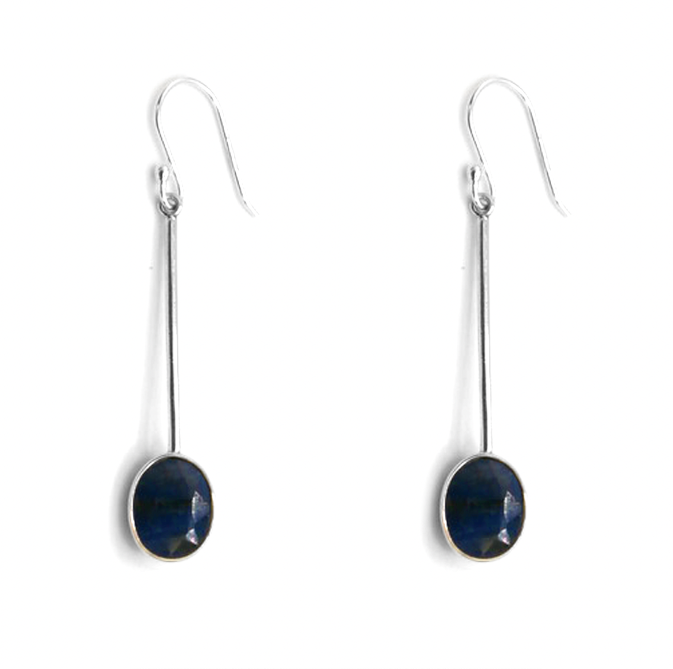 Sapphire Drop Dangly Earrings