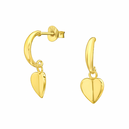 Mini Lovey Stud Hoops, 24ct Gold Plated